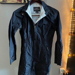 Eddie Bauer Women's Black Waterproof Rain Trench Coat XS